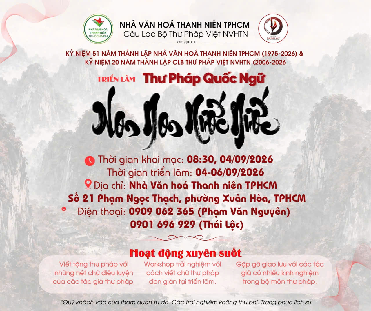 Triển l&atilde;m thư ph&aacute;p non non nước nước