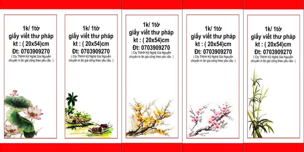LIỄN GIẤY THƯ PHÁP 1K - Thư pháp Gia Nguyễn